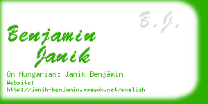 benjamin janik business card