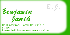 benjamin janik business card